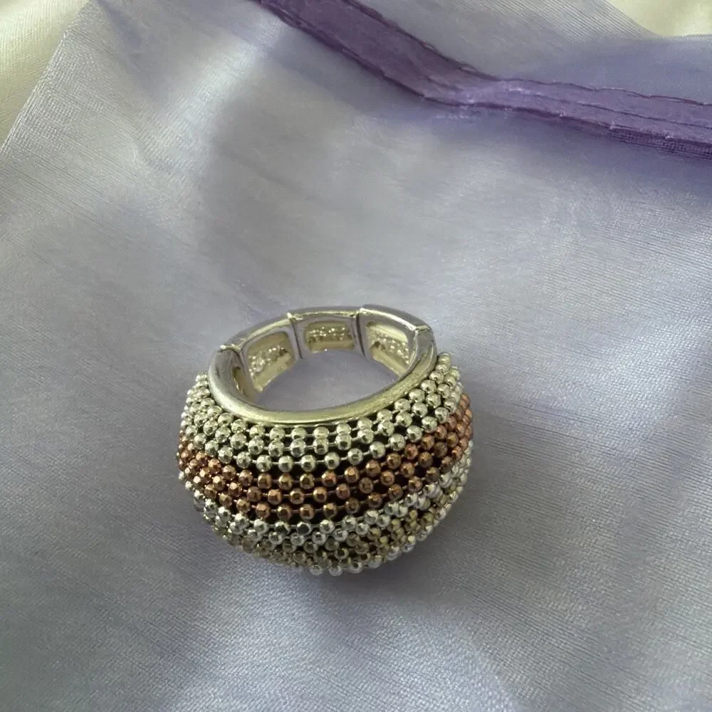 Vintage Art Deco Design Cluster Dome Fashion Ring Fits Size 7